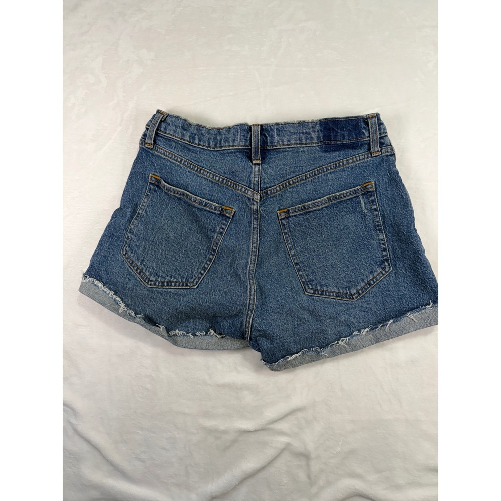 Abercrombie & Fitch The Mom Short 8 Blue Curve Love High Rise Denim Women